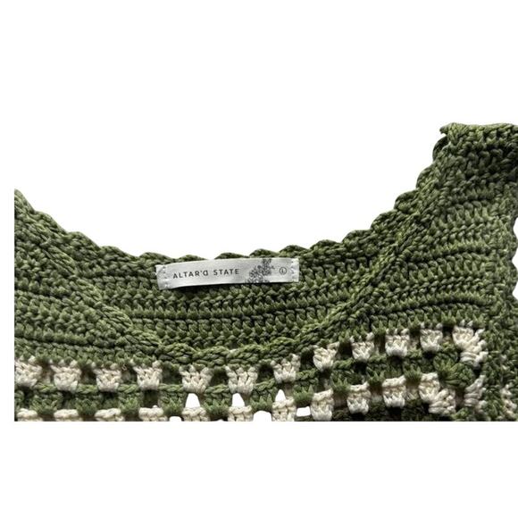 Altar’d State Crochet Granny Square Crop Tank – Women’s L - Picture 2 of 11
